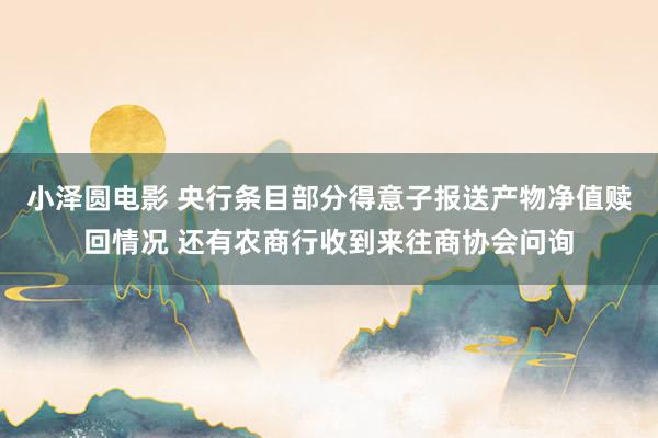 小泽圆电影 央行条目部分得意子报送产物净值赎回情况 还有农商行收到来往商协会问询