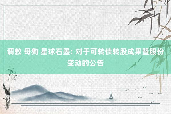 调教 母狗 星球石墨: 对于可转债转股成果暨股份变动的公告