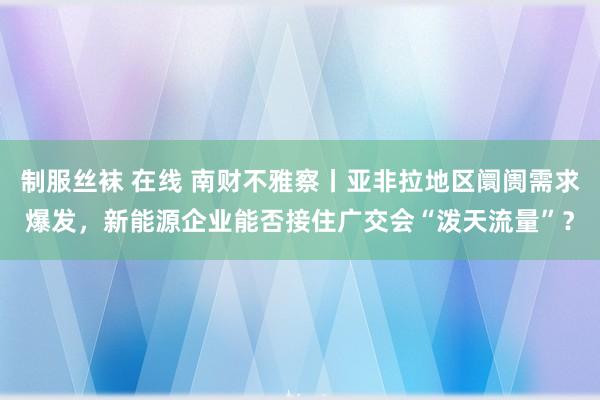 制服丝袜 在线 南财不雅察丨亚非拉地区阛阓需求爆发，新能源企业能否接住广交会“泼天流量”？