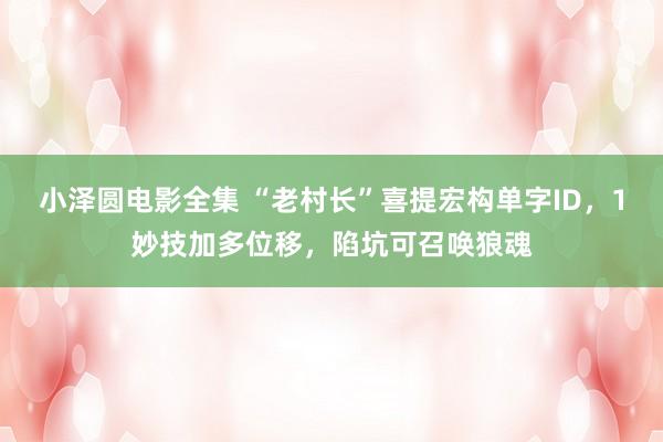 小泽圆电影全集 “老村长”喜提宏构单字ID，1妙技加多位移，陷坑可召唤狼魂