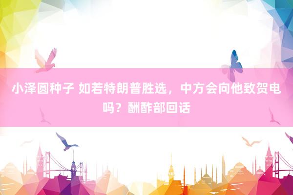 小泽圆种子 如若特朗普胜选，中方会向他致贺电吗？酬酢部回话