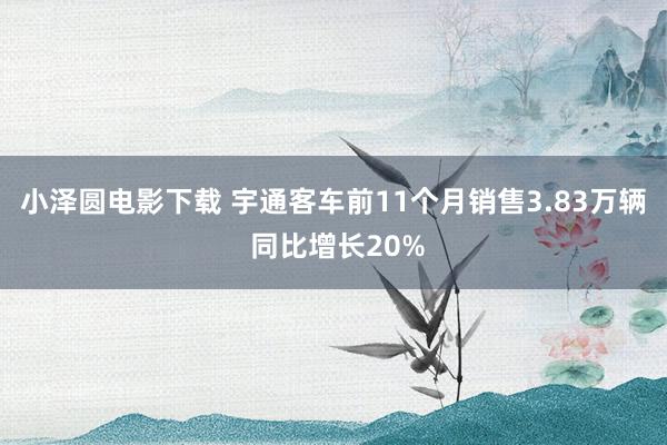 小泽圆电影下载 宇通客车前11个月销售3.83万辆 同比增长20%