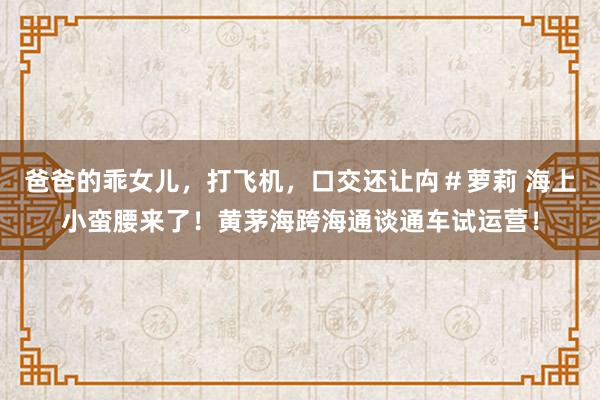 爸爸的乖女儿，打飞机，口交还让禸＃萝莉 海上小蛮腰来了！黄茅海跨海通谈通车试运营！