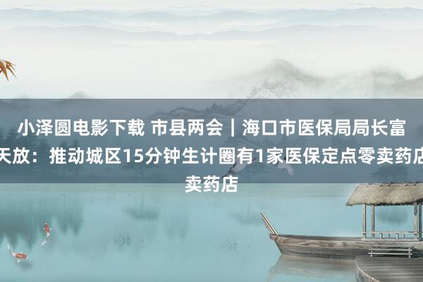 小泽圆电影下载 市县两会｜海口市医保局局长富天放：推动城区15分钟生计圈有1家医保定点零卖药店