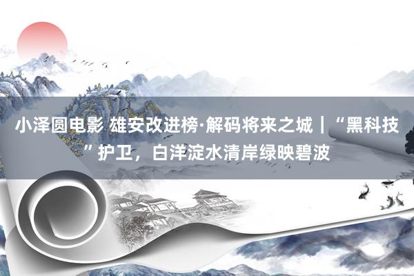 小泽圆电影 雄安改进榜·解码将来之城｜“黑科技”护卫，白洋淀水清岸绿映碧波