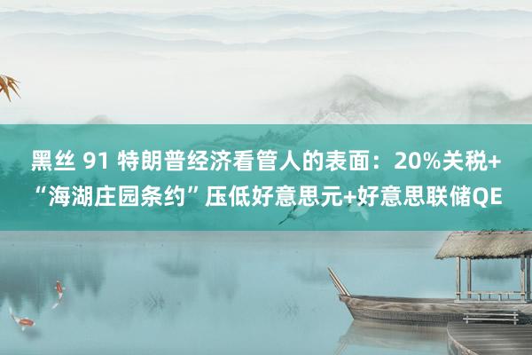 黑丝 91 特朗普经济看管人的表面：20%关税+“海湖庄园条约”压低好意思元+好意思联储QE