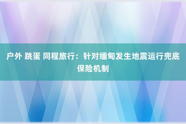 户外 跳蛋 同程旅行：针对缅甸发生地震运行兜底保险机制