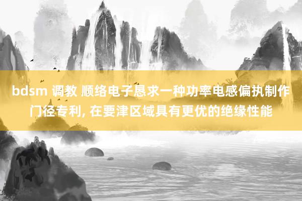 bdsm 调教 顺络电子恳求一种功率电感偏执制作门径专利, 在要津区域具有更优的绝缘性能