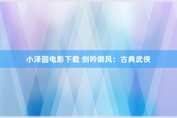小泽圆电影下载 剑吟御风：古典武侠