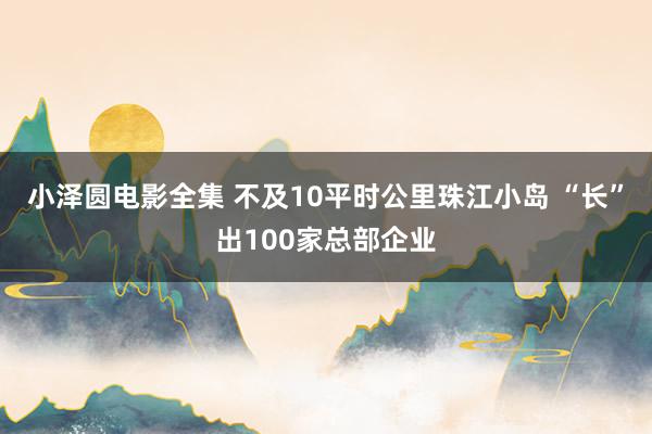 小泽圆电影全集 不及10平时公里珠江小岛 “长”出100家总部企业