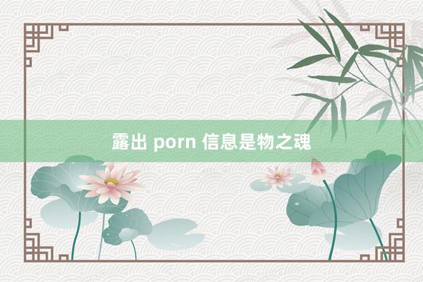 露出 porn 信息是物之魂