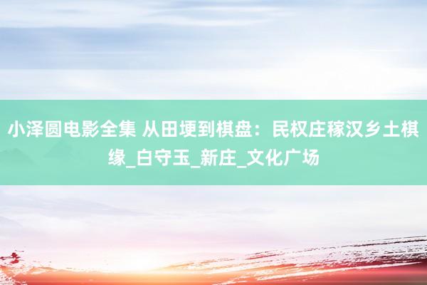 小泽圆电影全集 从田埂到棋盘：民权庄稼汉乡土棋缘_白守玉_新庄_文化广场
