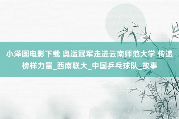 小泽圆电影下载 奥运冠军走进云南师范大学 传递榜样力量_西南联大_中国乒乓球队_故事