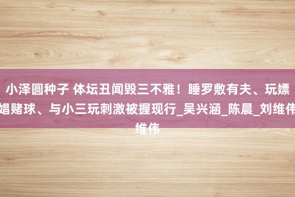 小泽圆种子 体坛丑闻毁三不雅！睡罗敷有夫、玩嫖娼赌球、与小三玩刺激被握现行_吴兴涵_陈晨_刘维伟