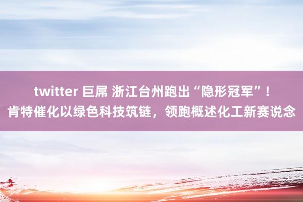 twitter 巨屌 浙江台州跑出“隐形冠军”！肯特催化以绿色科技筑链，领跑概述化工新赛说念