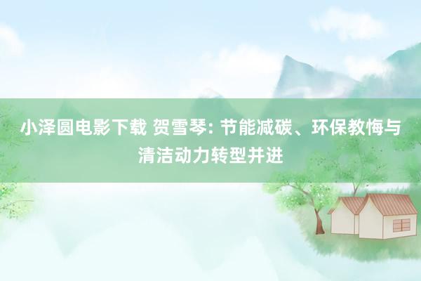 小泽圆电影下载 贺雪琴: 节能减碳、环保教悔与清洁动力转型并进