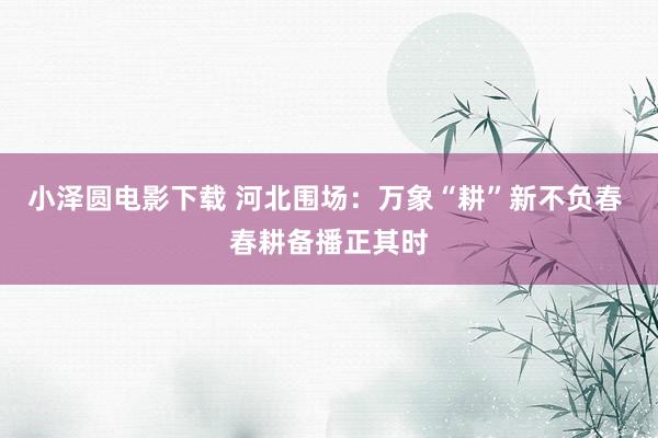 小泽圆电影下载 河北围场：万象“耕”新不负春 春耕备播正其时