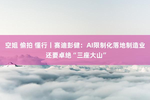 空姐 偷拍 懂行丨赛迪彭健：AI限制化落地制造业 还要卓绝“三座大山”