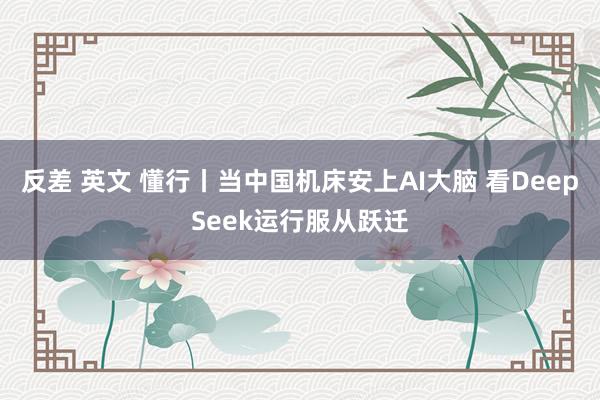 反差 英文 懂行丨当中国机床安上AI大脑 看DeepSeek运行服从跃迁