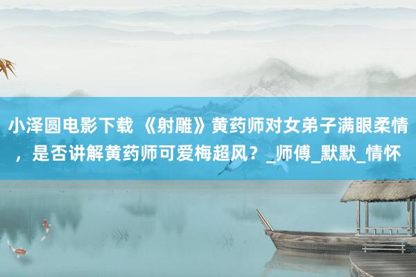 小泽圆电影下载 《射雕》黄药师对女弟子满眼柔情，是否讲解黄药师可爱梅超风？_师傅_默默_情怀