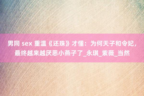 男同 sex 重温《还珠》才懂：为何天子和令妃，最终越来越厌恶小燕子了_永琪_紫薇_当然